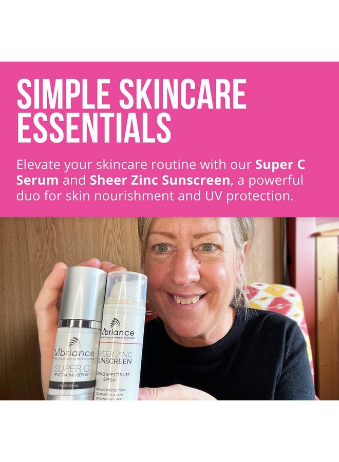 Vibriance Simple Skincare Essentials Bundle Super C Vitamin C Serum & Sheer Zinc Spf 50 Sunscreen Skincare Set Nourish Protect And Illuminate - Image 2