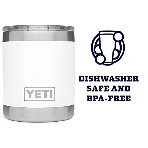 YETI Rambler 10 oz Lowball, Vacuum Insulated, Stainless Steel with Standard Lid, White - Image 5