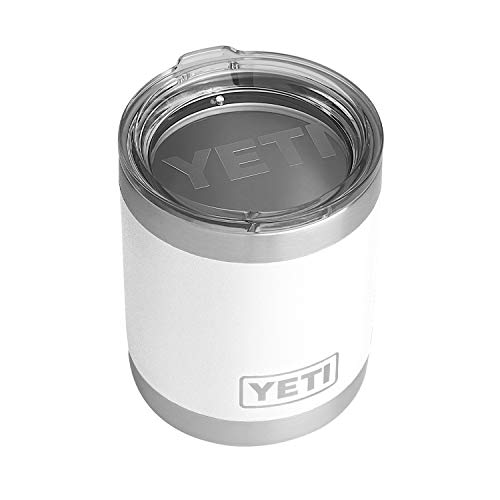 YETI Rambler 10 oz Lowball, Vacuum Insulated, Stainless Steel with Standard Lid, White - Image 1