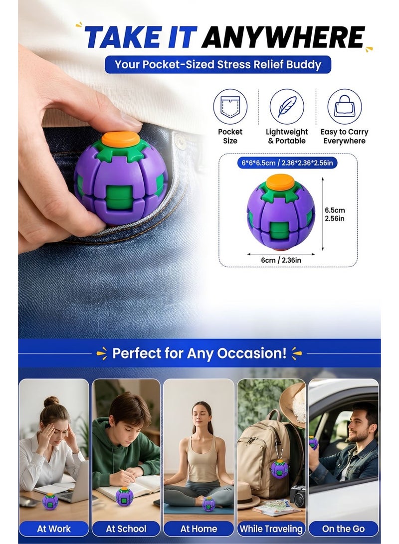 Pull & Spin Magnetic Fidget Top - Multi-Color Geometric Design - Random Color - Image 5
