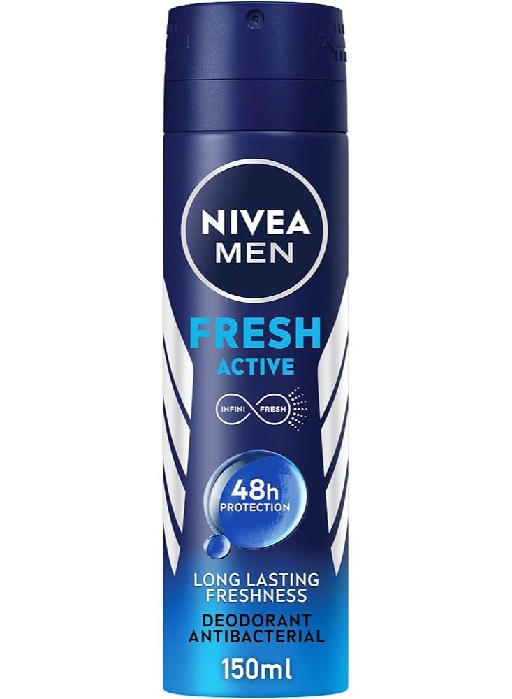 Nivea Antiperspirant Spray For Men 48h Protection Fresh Active 150 Ml - Image 2