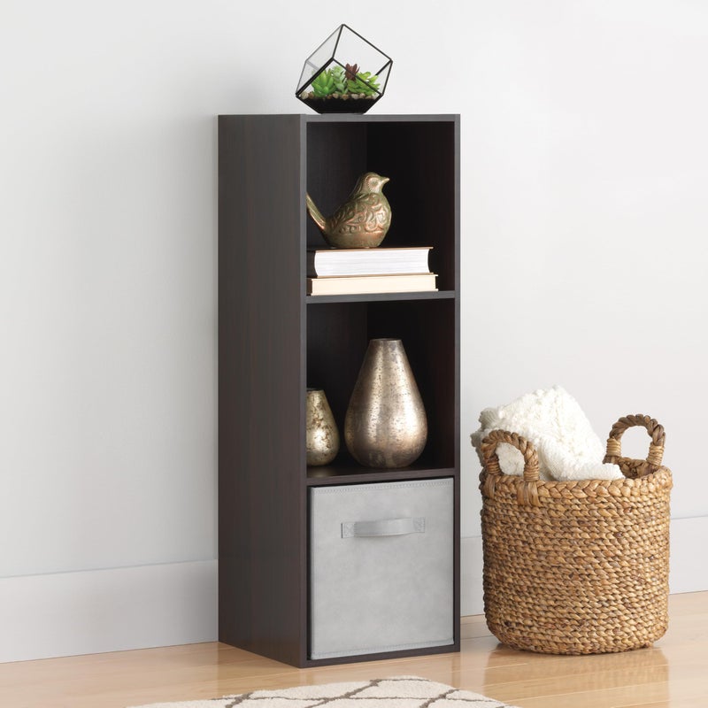 Whitmor 3 Cube Bookcase, 3 Tier Stackable MDF Bookself, Open Storage Display Organizer, Storage Cabinet for Living Room, Bedroom, Home, Office, 12.2" L x 11.7" W x 35.6" H, Espresso - Image 2