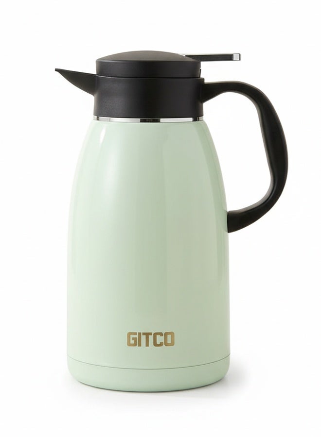GITCO Stainless Steel Vacuum Insulated Flask 2.2L, Double Wall Thermal Beverage carafe, Leakproof Lid, Non-Slip Base, 12H Hot / 24H Cold Retention - Image 1