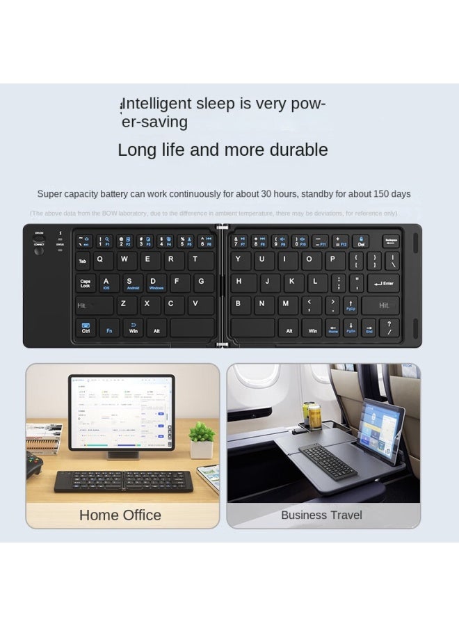 بي.أو.دب لوحة مفاتيح بلوتوث قابلة للطي لاسلكية صامتة للنساء متوافقة مع Apple Ipad هاتف محمول لوحي كمبيوتر محمول - Image 3