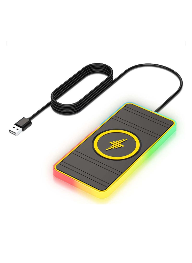 SYOSI Wireless Car Charger, Wireless Car Charging Pad Non Slip Car Wireless Phone Charging Mat, RGB Colorful Light Modes Fit for Iphone 14 13 12 11 Pro Max Xs, Samsung Galaxy S23 Ultra S22 S21 S20, Etc - Image 2