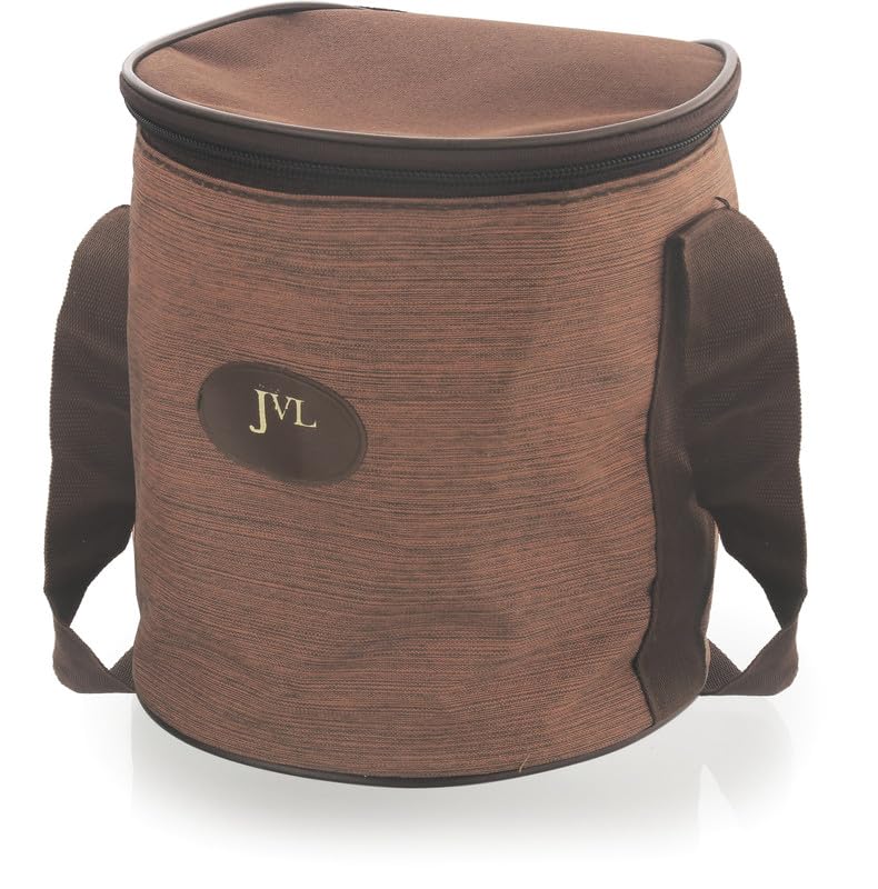 JVL Stainless Steel Tripe Layer Leak Proof Round Lunch Box, School and Office (Large) - Image 2