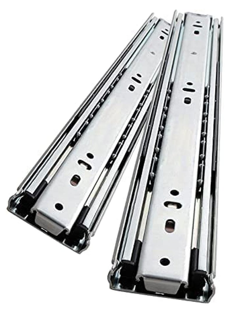 RACO Sliding Drawer Rail 1 Pair Full Extension Track Rail for Cabinets Dresser Wardrobe Kitchen Trash (14 INCH Push Type) - Image 1