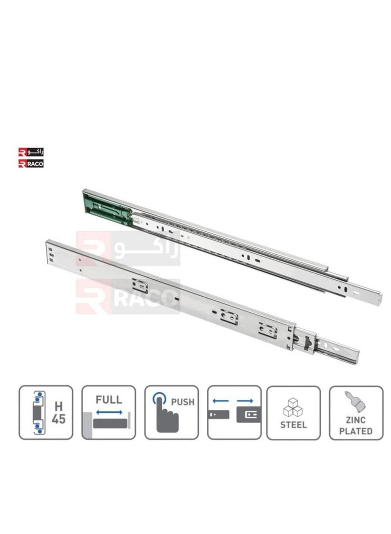 RACO Sliding Drawer Rail 1 Pair Full Extension Track Rail for Cabinets Dresser Wardrobe Kitchen Trash (14 INCH Push Type) - Image 3