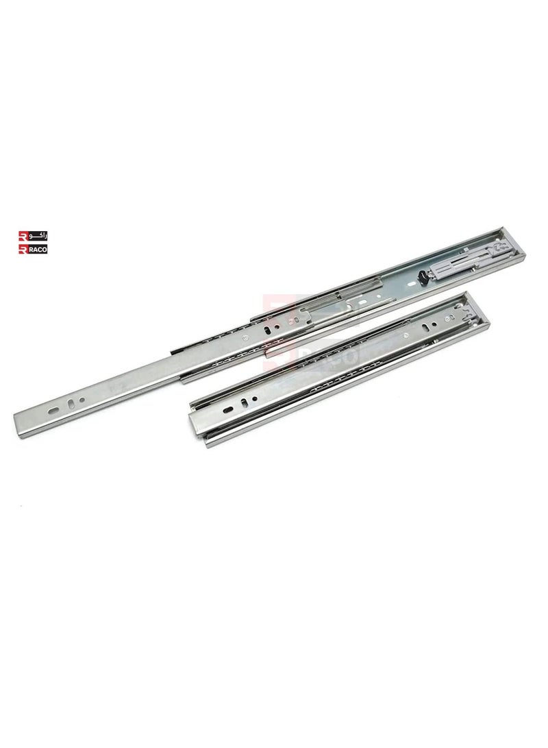 RACO Sliding Drawer Rail 1 Pair Full Extension Track Rail for Cabinets Dresser Wardrobe Kitchen Trash (14 INCH Push Type) - Image 2