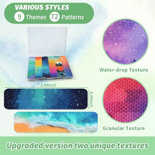 TOEMUR 72 Pieces Anxiety Sensory Stickers with Storage Box - Calming Stickers for ADHD - 2 Textured Surface Adhesives - Sensory Strips for Office & Classroom Desk Relieve Adult & Teen Stress - Image 2