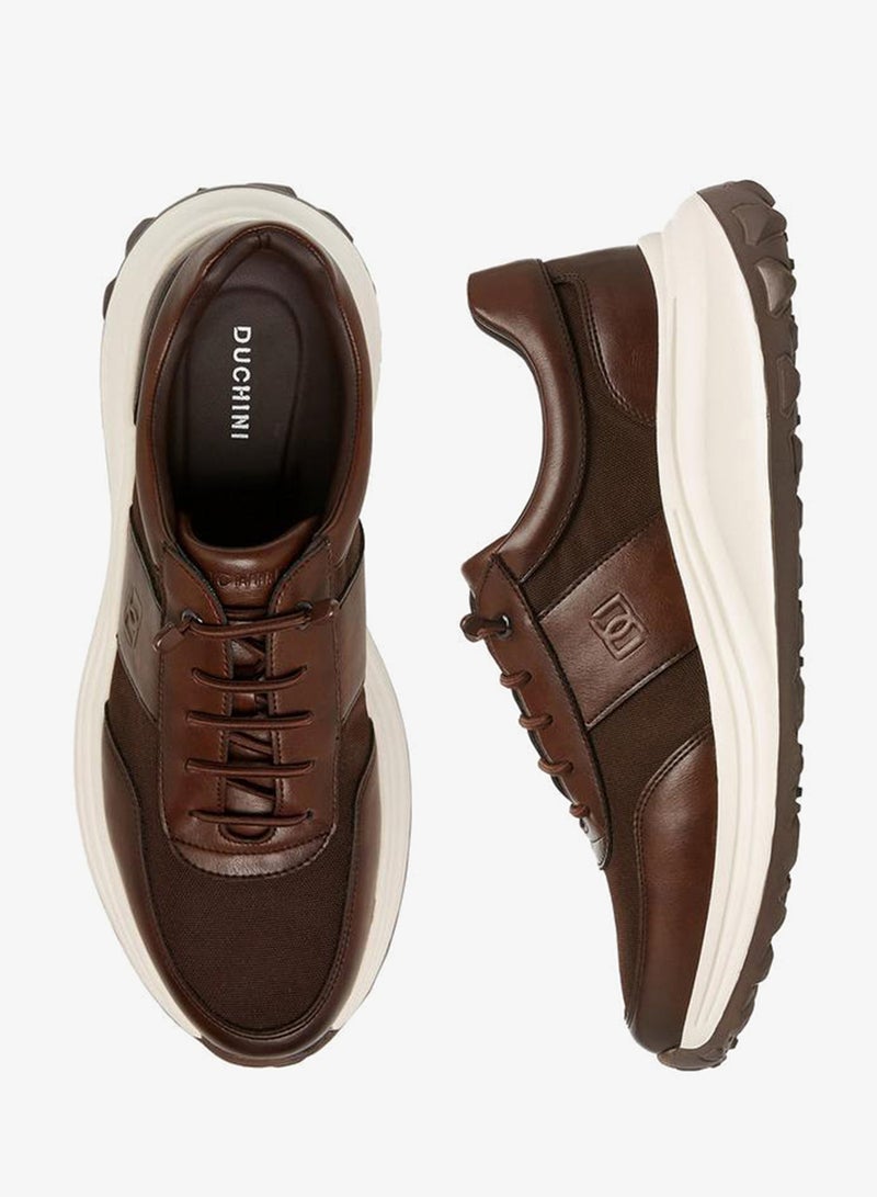DUCHINI Men's Panelled Lace-Up Sneakers - Image 3