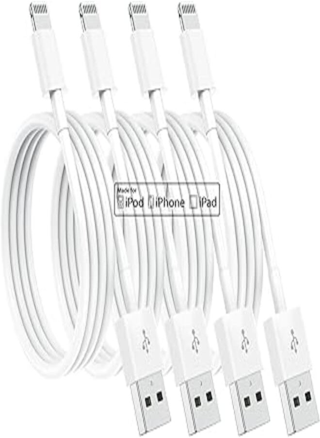 Susnwere - 4 Pack [Apple MFi Certified] Apple Charging Cables 3ft, iPhone Chargers Lightning Cable 3 Foot, Fast iPhone Charging Cord for iPhone 14/14Pro/13/13Pro/12/11/11Pro/11Max/ X/XS/XR/XS Max/8, ipad(White) - Image 1