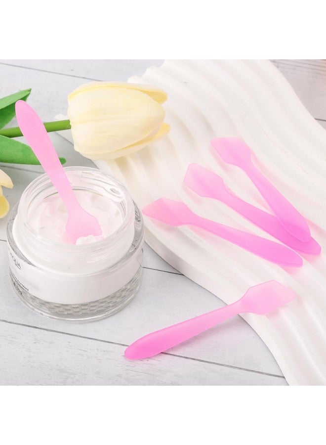 تي بيست ماكس 300 قطعة من ملاعق التجميل الصغيرة مقاس 3.2 بوصة × 0.6 بوصة، ملاعق بلاستيكية وردية اللون لكريمات الوجه والعناية بالبشرة - Image 4