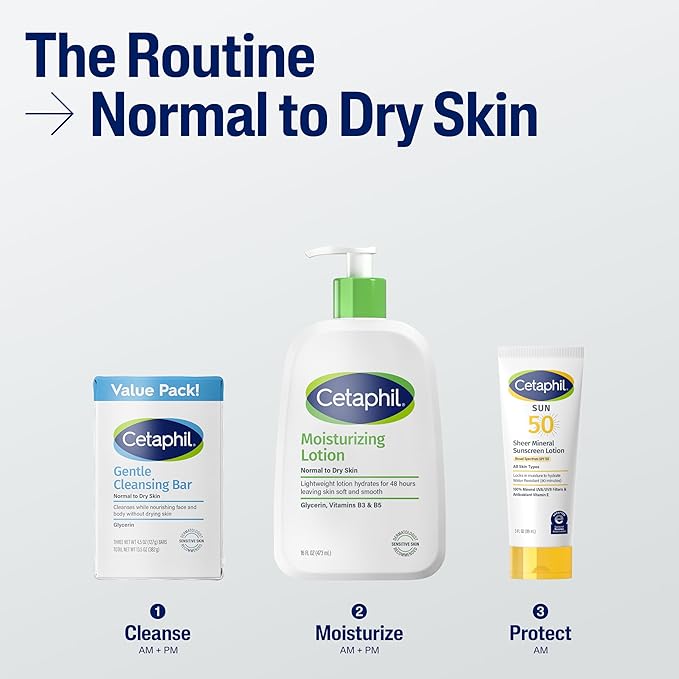 Cetaphil صابون تنظيف لطيف من CETAPHIL 45 أونصة عبوة من 3 صابون مغذي للبشرة الجافة الحساسة غير مسبب للرؤوس السوداء غير مهيج للبشرة الحساسة - Image 5