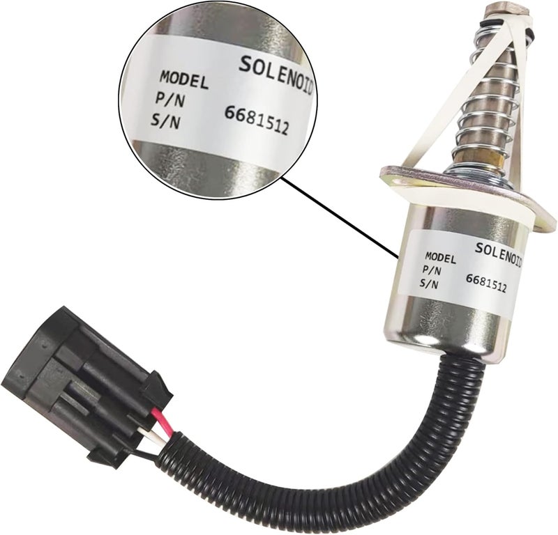 RABROPAR 12V Shut Off Solenoid 6681512 6681513 for Bobcat Skid Steer Loaders - Image 1