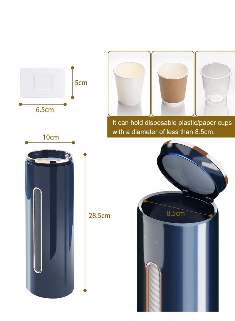Cup Dispenser Wall Mounted Pull Type Water Cooler Cup Holder Fit 4oz 7oz Disposable Cups Water Cup Holder Dustproof Plastic for 45Pcs Disposable Paper Cups and Paper Cones blue - Image 5