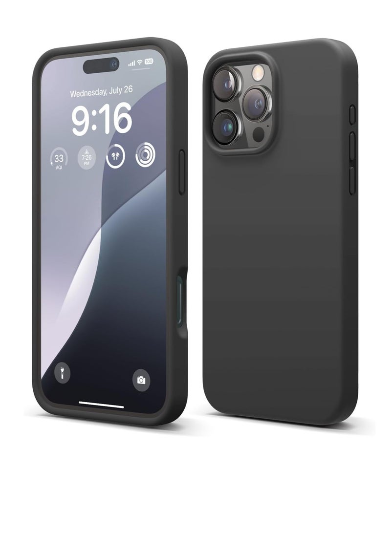 Compatible with iPhone 16 Pro max Case, Premium Liquid Silicone Case, Full Body Protective Cover Shockproof, Slim Phone Case, Anti-Scratch Soft Microfiber Lining, 6.9 inch (Black)  - Image 1