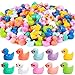 DULEFUN 200pcs Tiny Ducks 10 Colors Little Duck Figures Mini Resin Ducks Plastic Small Miniature Ducks Bulk for Dollhouse Decor Micro Fairy Garden Landscape Aquarium Tiny Toys - Image 4