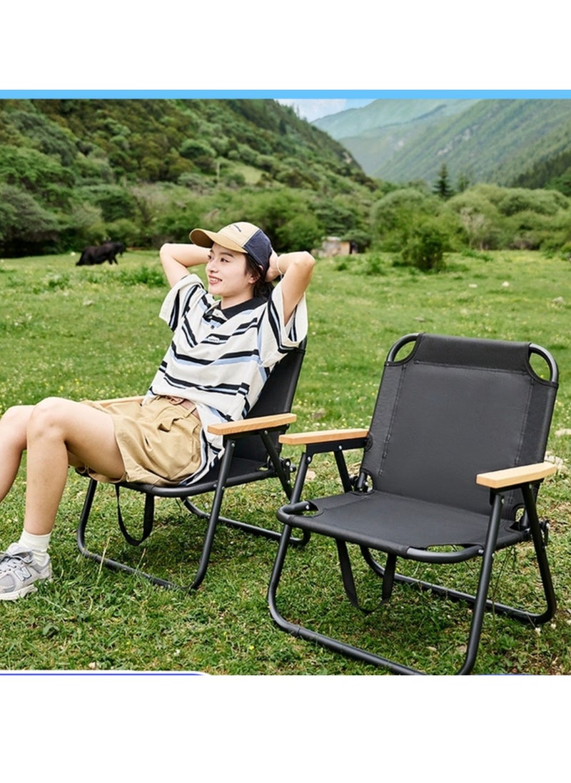 Manful Portable Folding Camping Chair Beige, Lightweight Folding Chair for Outdoor Enthusiasts, Folding Chair for Every Adventure, Folding Camping Chair for Travel and Leisure  - Image 3