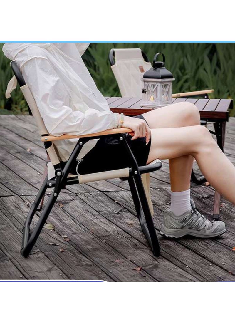 Manful Portable Folding Camping Chair Beige, Lightweight Folding Chair for Outdoor Enthusiasts, Folding Chair for Every Adventure, Folding Camping Chair for Travel and Leisure  - Image 4