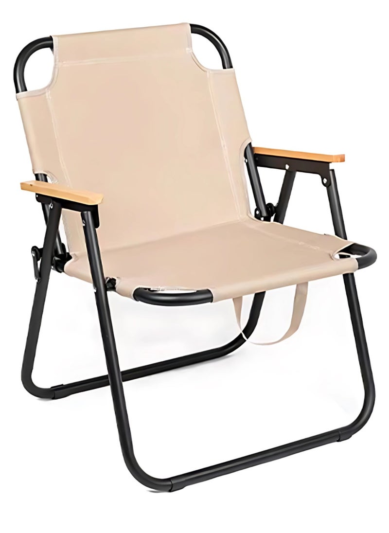 Manful Portable Folding Camping Chair Beige, Lightweight Folding Chair for Outdoor Enthusiasts, Folding Chair for Every Adventure, Folding Camping Chair for Travel and Leisure  - Image 5