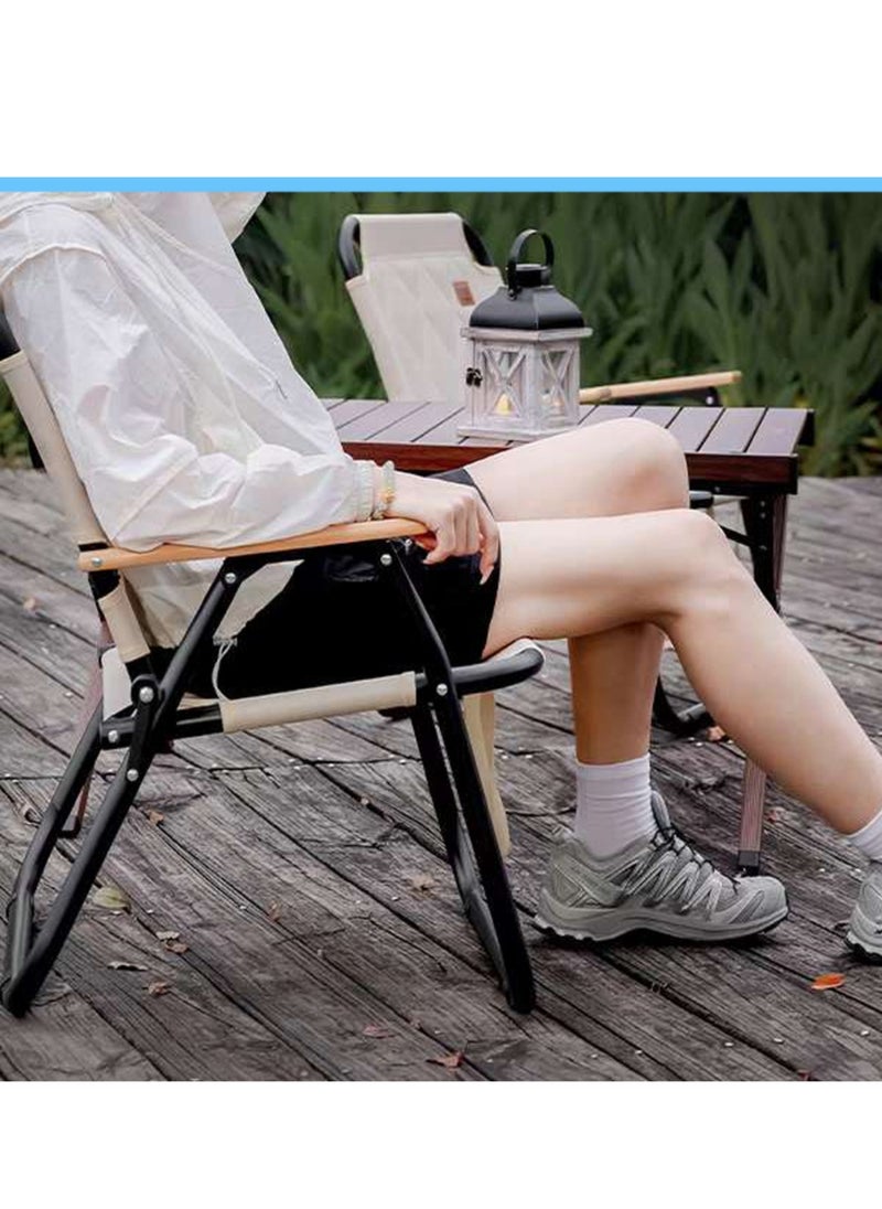 Manful Portable Folding Camping Chair Beige, Lightweight Folding Chair for Outdoor Enthusiasts, Folding Chair for Every Adventure, Folding Camping Chair for Travel and Leisure  - Image 2