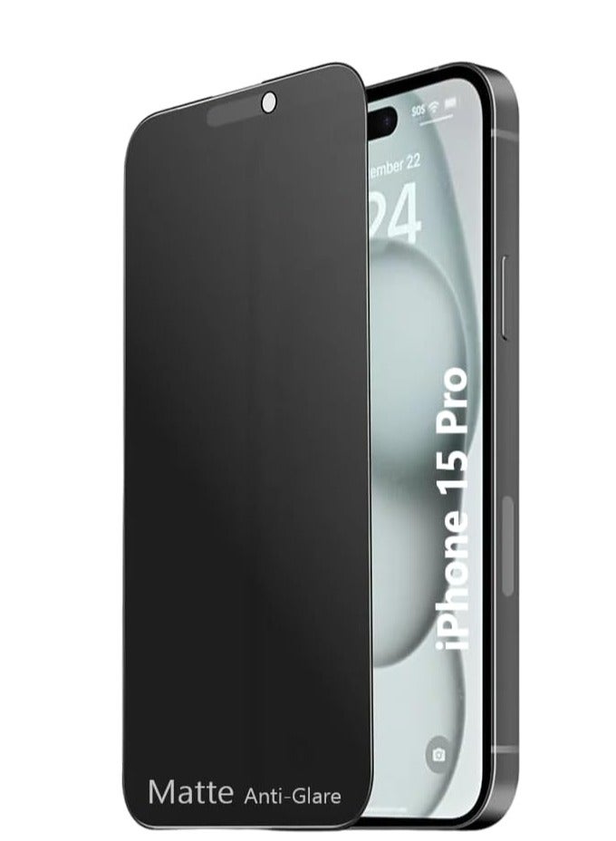 MIGOFAST Matte Ceramic Anti Spy for Iphone 15 Pro Privacy Screen Protector Not Glass Anti-Spy Full Adhesive Flexible Film for Iphone 15 Pro 2023 Black - Image 1