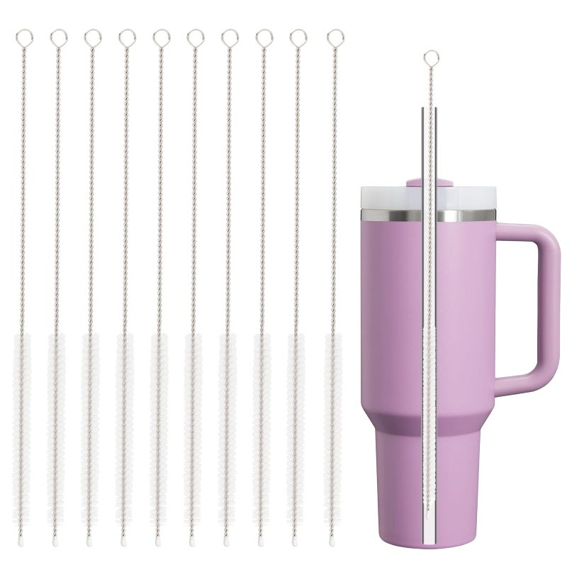 YOUCOX Straw Cleaner Brush for Stanley, 10Pcs Reusable Extra Long Straws Cleaning Brush for 14oz 20oz 30oz 40oz Stanley Mug, Cleaning Brushs for All Plastic, Glass, Stainless and Silicone Straw - Image 1