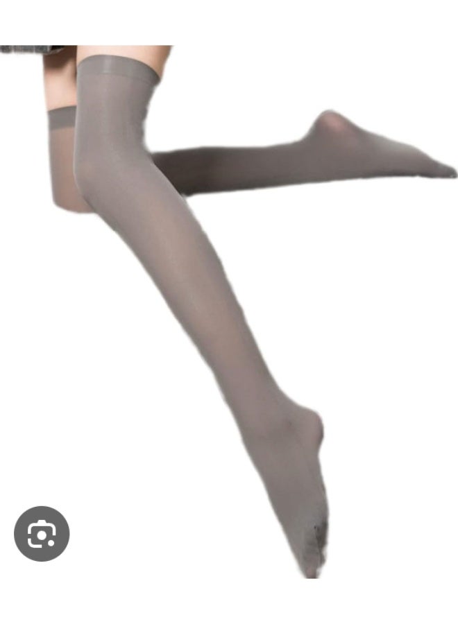 Solid Color Stretchy Over-the-Knee Polyester Stockings Hand Washable - Image 2