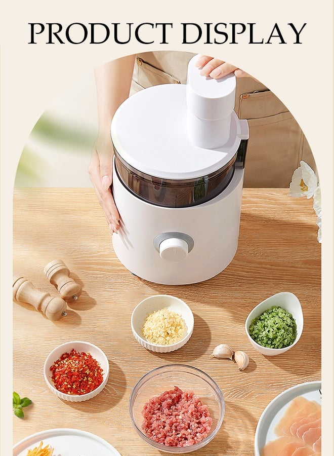 DUNISO Electric Vegetable Slicer，Multi Functional Kitchen Slicer, Meat Slicer, Shredded Vegetable Slicer，Electric Fully Automatic Food Processor，White - Image 4