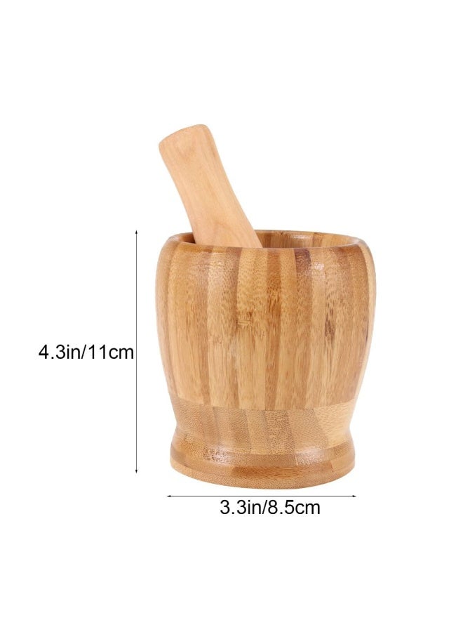 هون من الخشب بتصميم تقليدي سميك وثقيل للمطبخ المصري لطحن الثوم والتوابل والأعشاب - Image 2