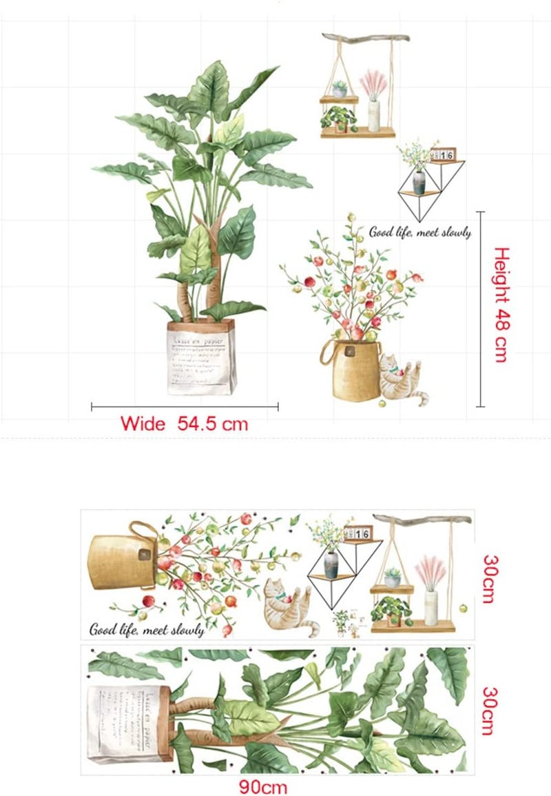 ARS Large Nature Stickers, Tropical Plants Wall Stickers for Living Room, Door Decoration, Water Proof and Removable Home Wall Stickers, Art Decor Wallpaper, New Home Gift (S-2) - Image 2