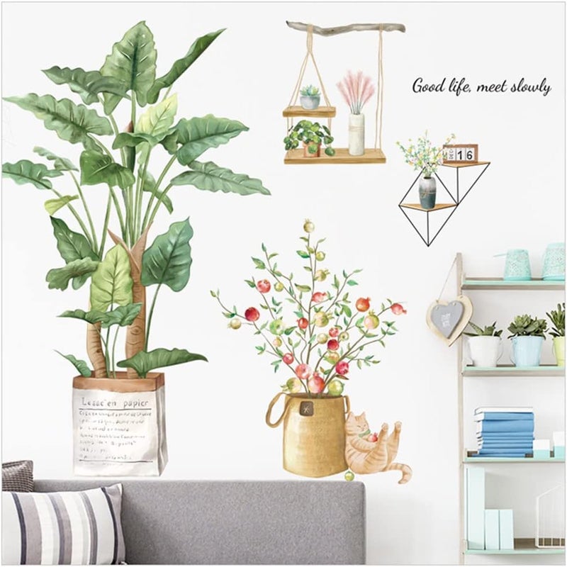 ARS Large Nature Stickers, Tropical Plants Wall Stickers for Living Room, Door Decoration, Water Proof and Removable Home Wall Stickers, Art Decor Wallpaper, New Home Gift (S-2) - Image 4