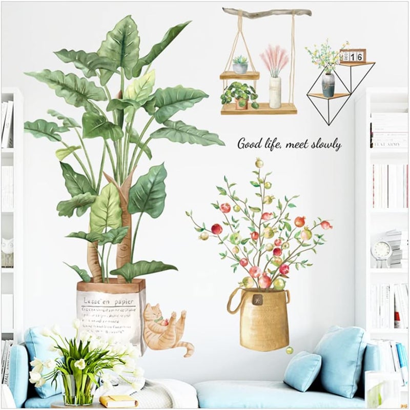ARS Large Nature Stickers, Tropical Plants Wall Stickers for Living Room, Door Decoration, Water Proof and Removable Home Wall Stickers, Art Decor Wallpaper, New Home Gift (S-2) - Image 3