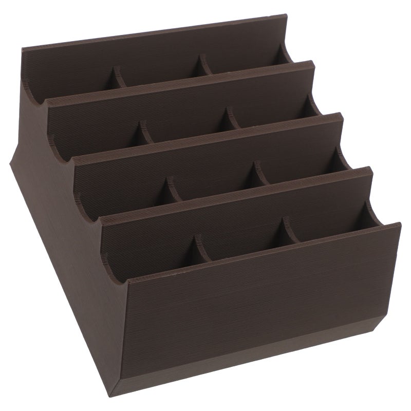 Clipper Blade Holder - 12-Slots Grooming & Shaving Tool Container For Home Bathroom Barber Salon Beard & Haircut Blade Organization 4.1x3.9x1.6Inches Brown - Image 1