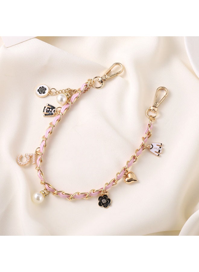 NIBEMINENT Phone Charm/ Chain Strap for Women Girls, Handheld Leather Chain Cell Phone Case Lanyard Wrist Strap