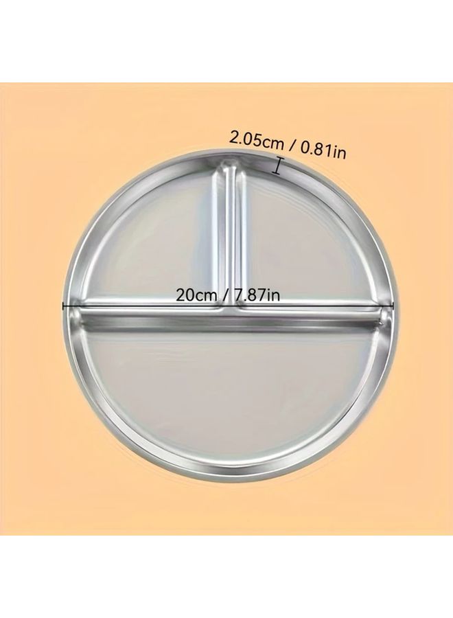 Stainless Steel 23cm Three Section Serving Tray Stackable Portion Control Easy Clean - Image 5