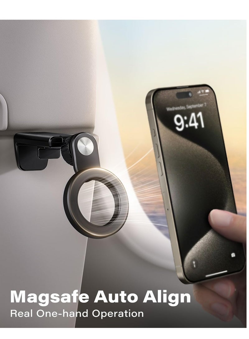KASTWAVE For Magsafe Airplane Phone Holder Travel Essentials, Travel Essentials Phone Mount with Multi-Angle Rotation, Travel Must Haves for Flying Fit for iPhone 12 13 14 15 Series & Popsocket - Image 5