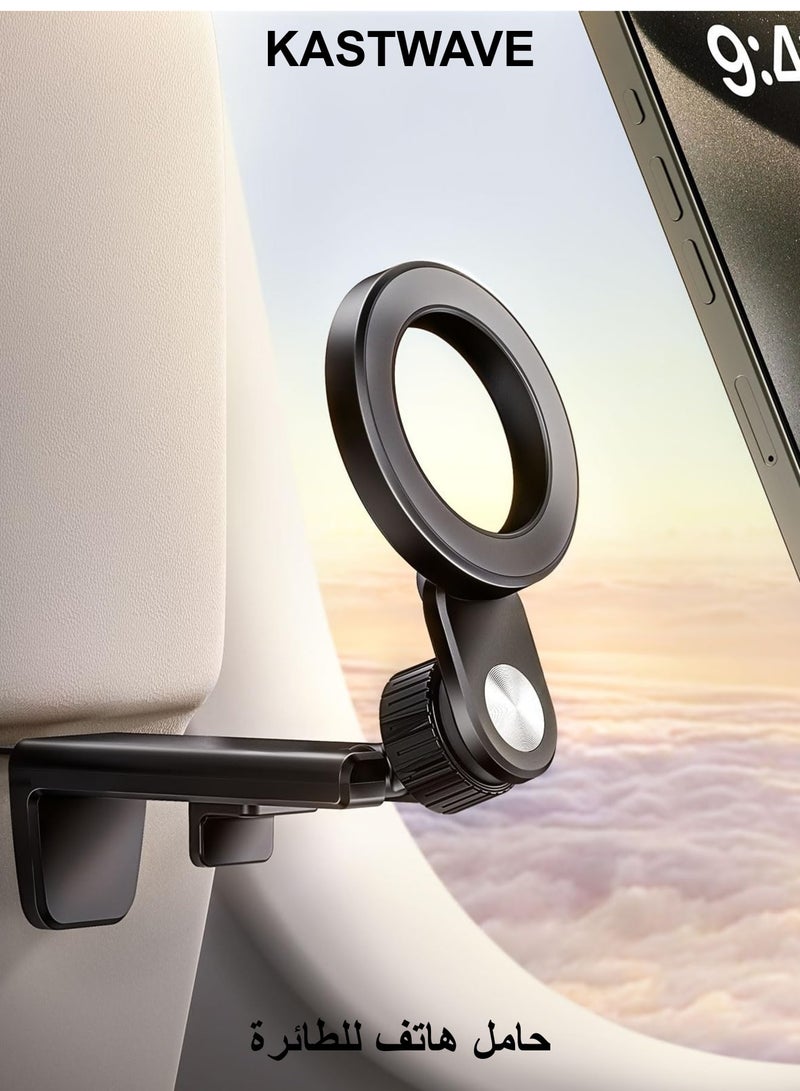 KASTWAVE For Magsafe Airplane Phone Holder Travel Essentials, Travel Essentials Phone Mount with Multi-Angle Rotation, Travel Must Haves for Flying Fit for iPhone 12 13 14 15 Series & Popsocket - Image 1