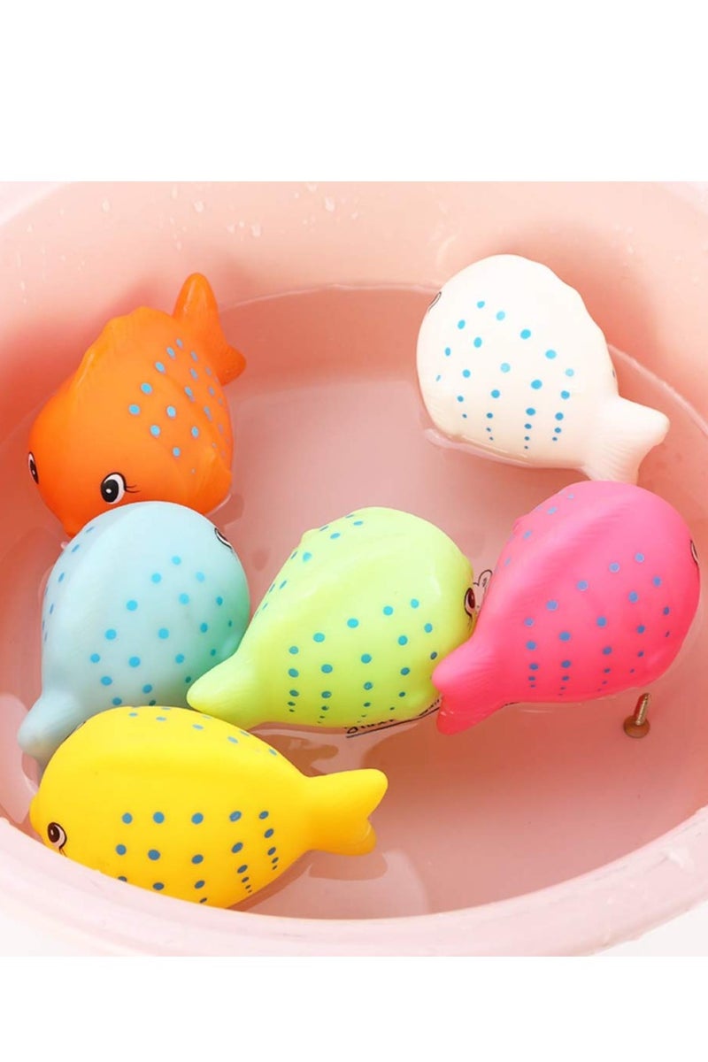 ممز بلانيت مجموعة ألعاب استحمام للأطفال على شكل أسماك ملونة من البطة اللطيفة، مصنوعة من مطاط ناعم وآمن، مثالية لوقت المرح في حوض الاستحمام، تساعد على تحفيز حواس الطفل وتطوير قدراته الحركية._ العاب استحمام للأطفال ـ العاب اطفال مائيه ـ هديه للاطفال ـ لعبه تسليه للاطفال ـ العاب اطفال - Image 2