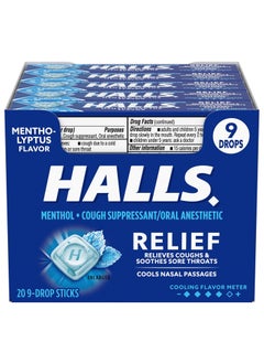 Halls HALLS Relief Mentho-Lyptus Cough Drops, 20 Packs of 9 Drops (180 Total Drops) 