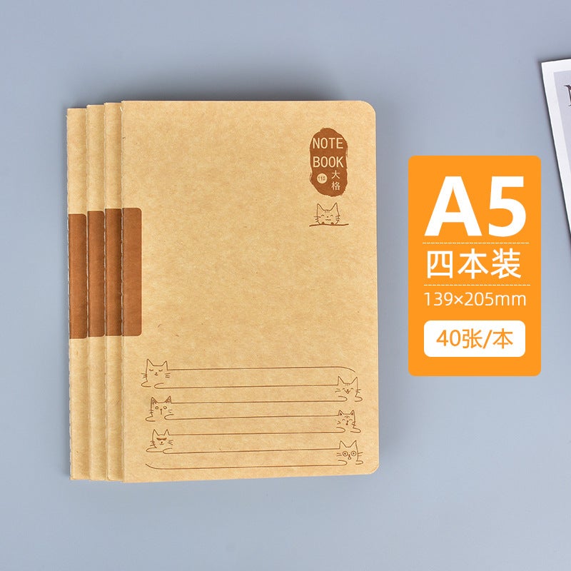 Generic Large Line Spacing Notebook, Large Grid Notebook A5B4 Wide Grid ...