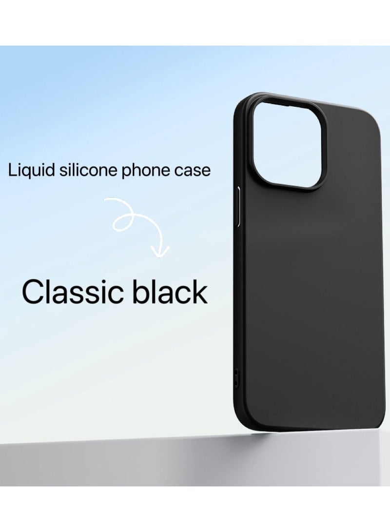 غلاف هاتف iPhone 15 Pro من السيليكون السائل -أسود - Image 1