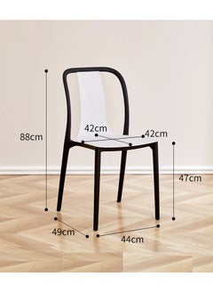 LANNY Jeffcoco Furniture Restaurant Dining Chair Outdoor Indoor Plastic Chair, Stackable Dining Chair,1 piece White  - Image 2
