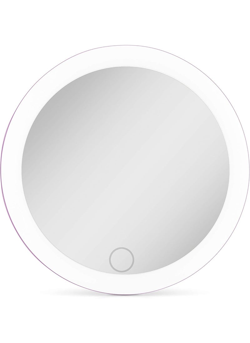 Zadro Zadro 4" Round LED Mirror Makeup Travel Mirror with Light Rechargeable Compact Mirror for Purses Portable Carrying Pouch 