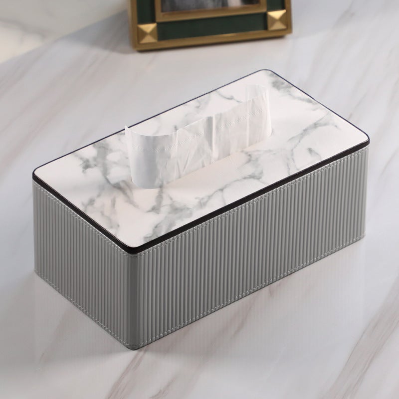 Large Leather Tissue Box with Custom Logo Ink Marble Tissue Box-Large - Image 2