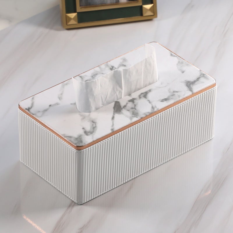 Large Leather Tissue Box with Custom Logo Ink Marble Tissue Box-Large - Image 3