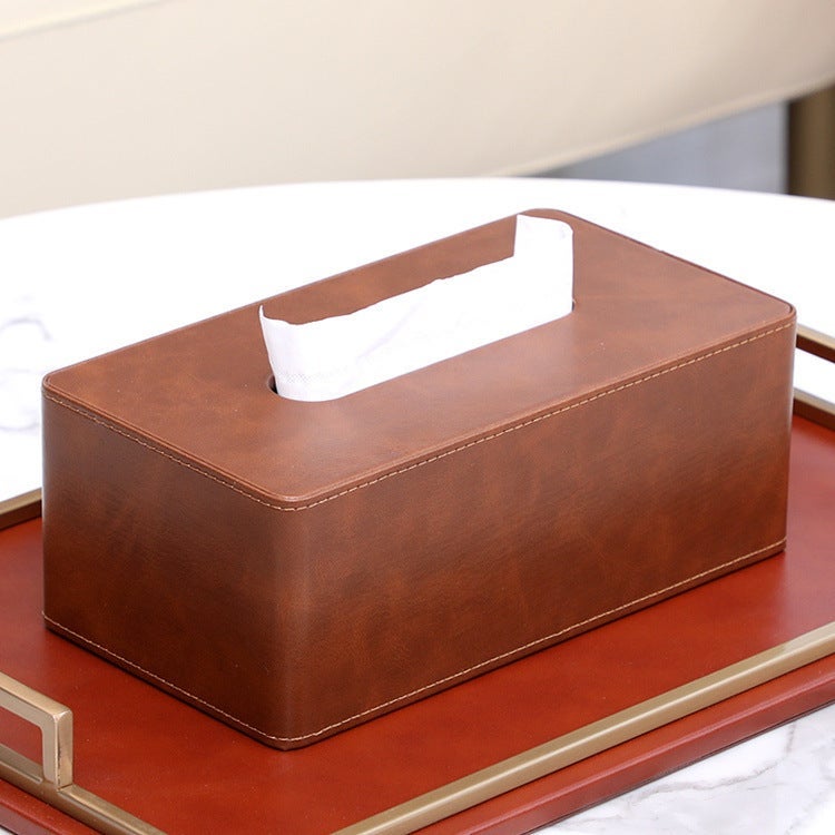 Large Leather Tissue Box with Custom Logo Ink Marble Tissue Box-Large - Image 4