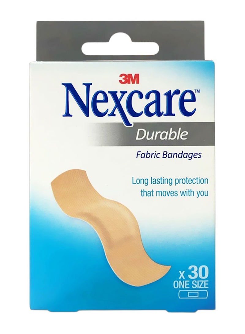 3M Nexcare Durable Fabric Bandage One Size 30'S - Image 1