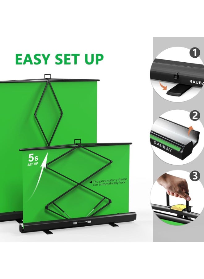 Raubay CGS1520 Collapsible Green Screen 152x210cm – Portable Foldable Chromakey Background For Video Production, Streaming, Photography And Content Creation - Image 4